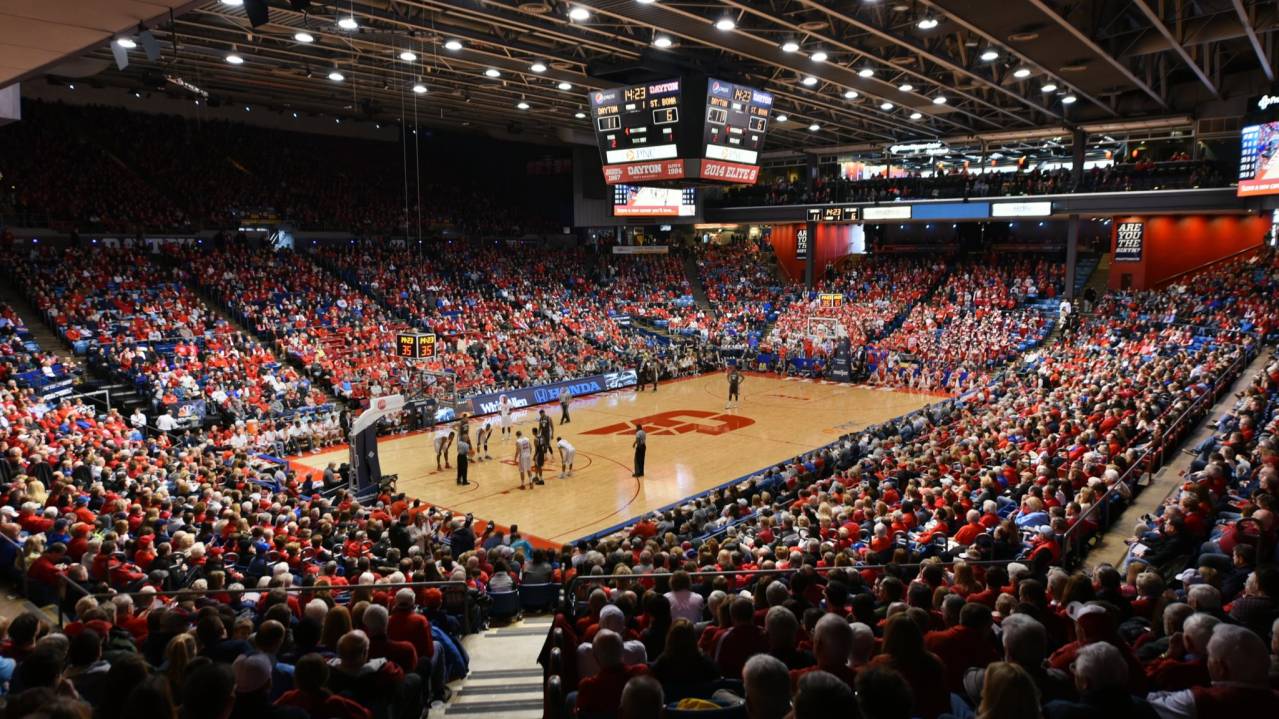 A basketball match at the University of Dayton Arena