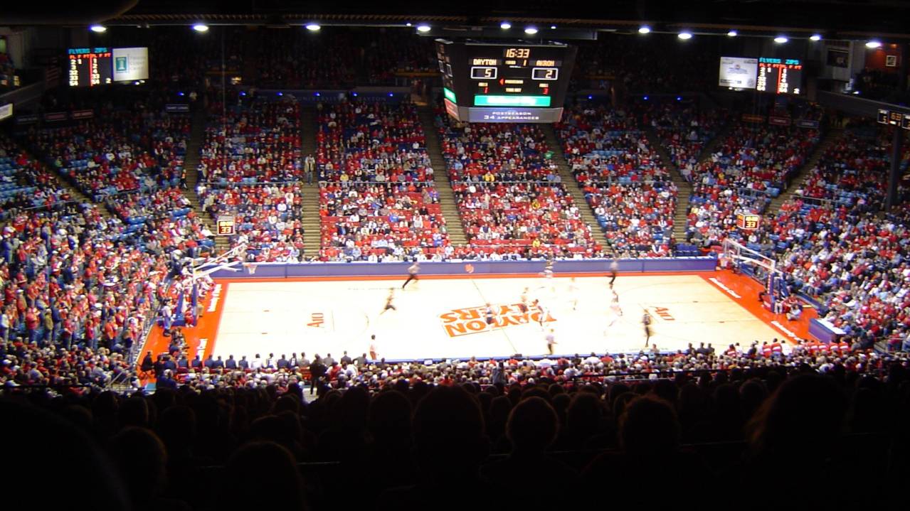 A basketball match at the University of Dayton Arena