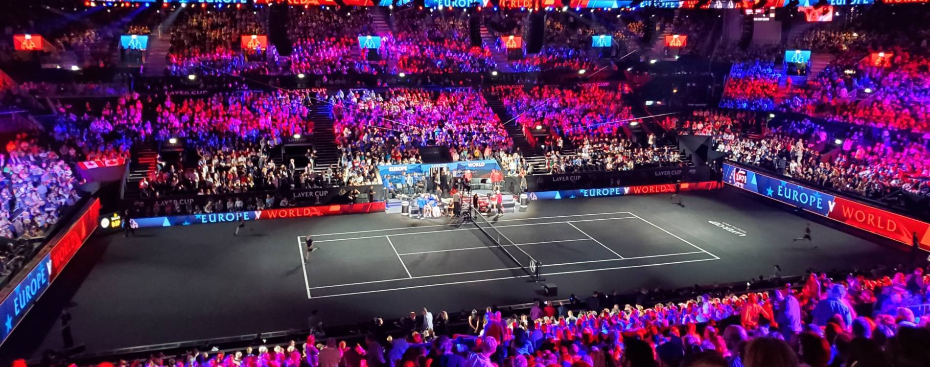 A break in play during the Laver Cup