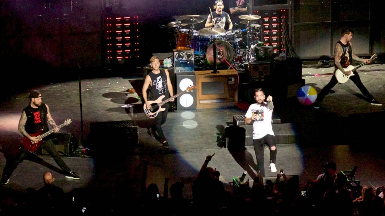 A Day to Remember performing at the Saratoga Performing Arts Center