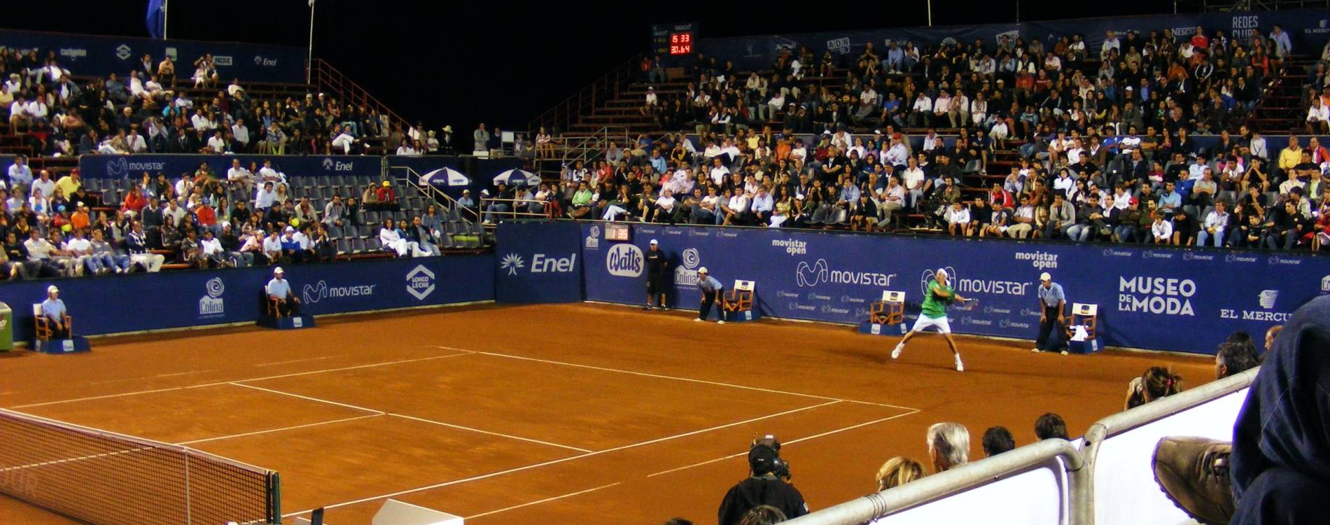 A men's singles match at the Chile Open