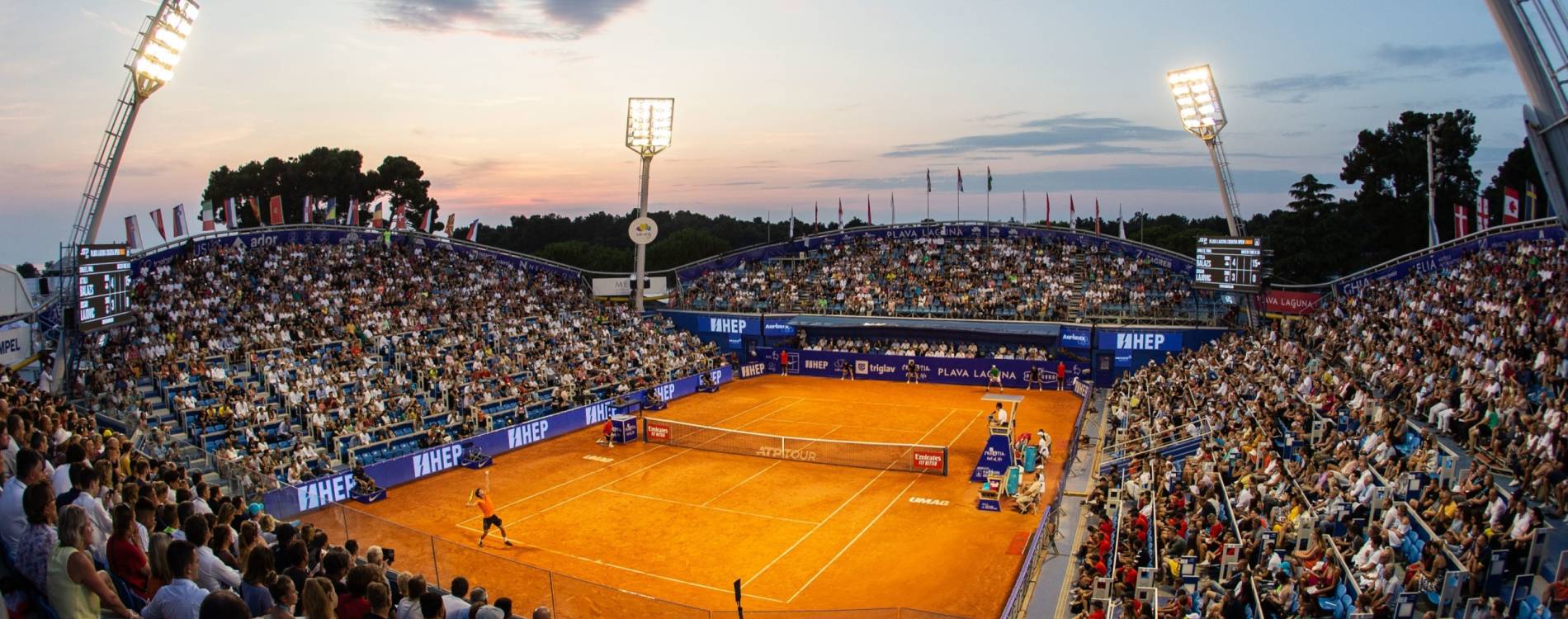 A men's singles match at the Croatia Open
