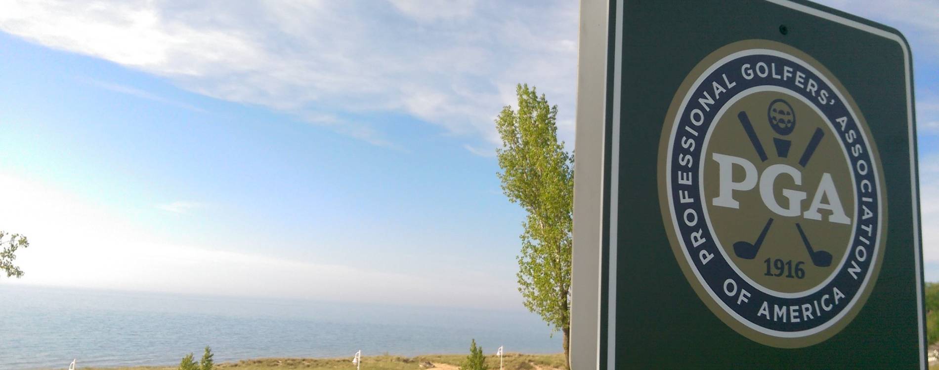 A sign at the Senior PGA Championship