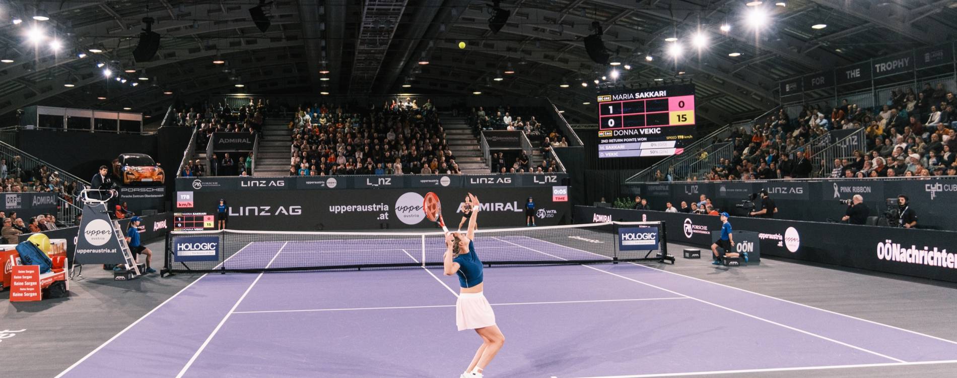 A singles match at the Upper Austria Ladies Linz