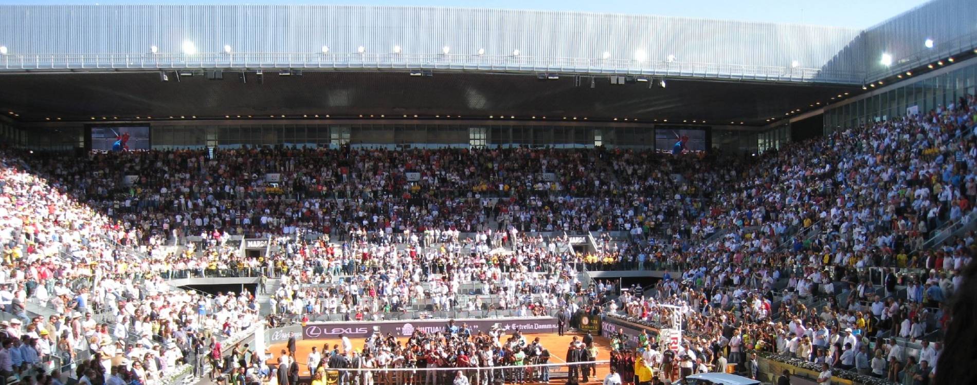 A trophy ceremony at the Madrid Open