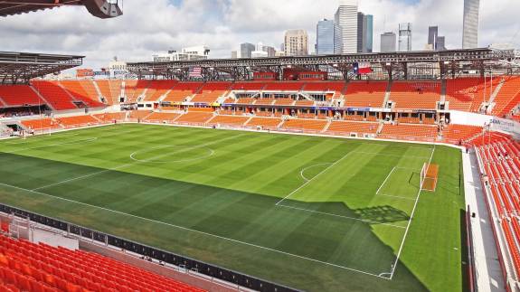 A view of the Houston skyline from the upper level