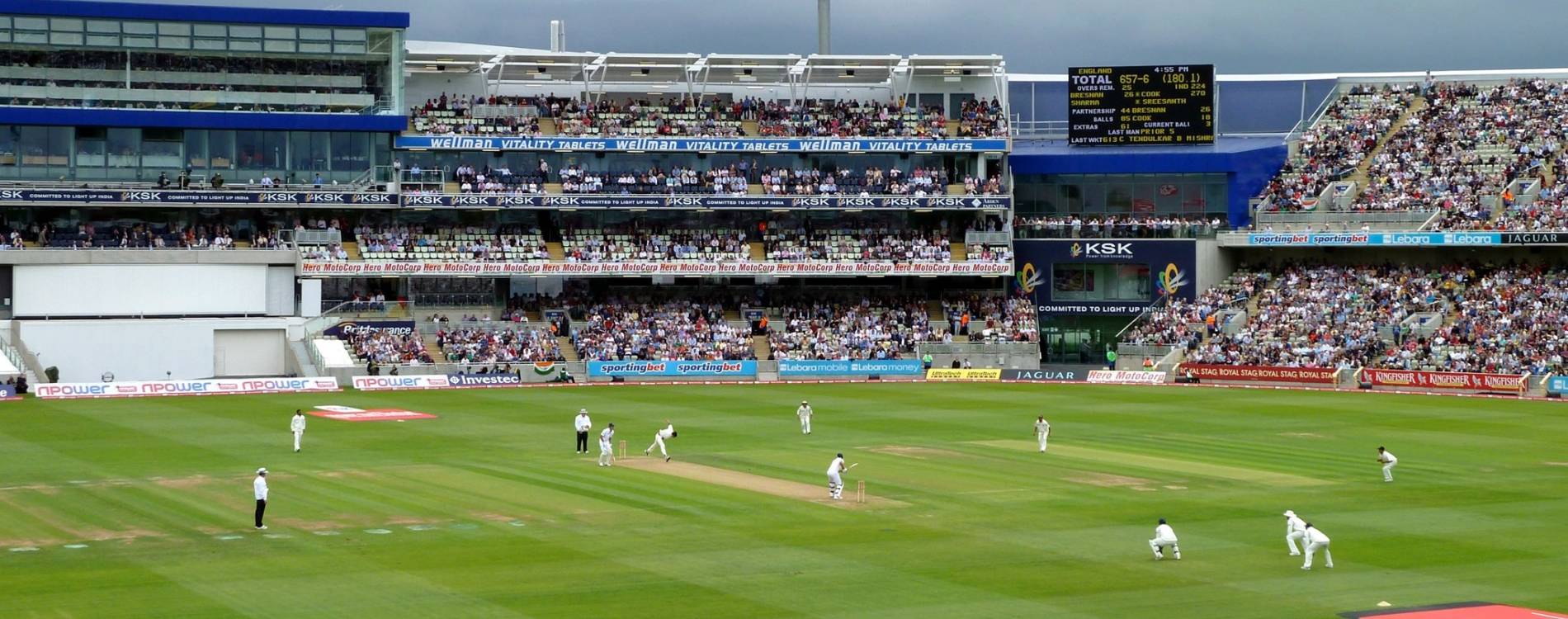A view of the pitch at Edgbaston from the north