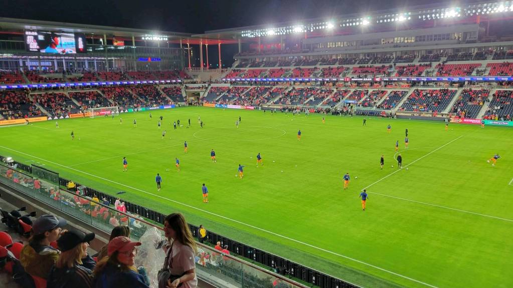 A warm up before St. Louis City vs. FC Cincinnati