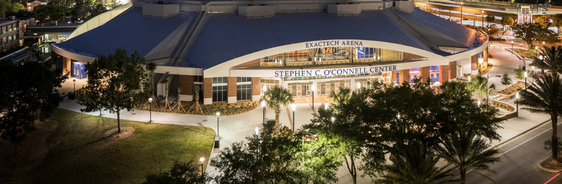 Aerial shot of Stephen C. O'Connell Center