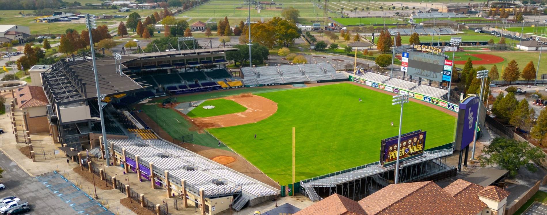 Aerial view of Alex Box Park in Baton Rouge, Louisiana