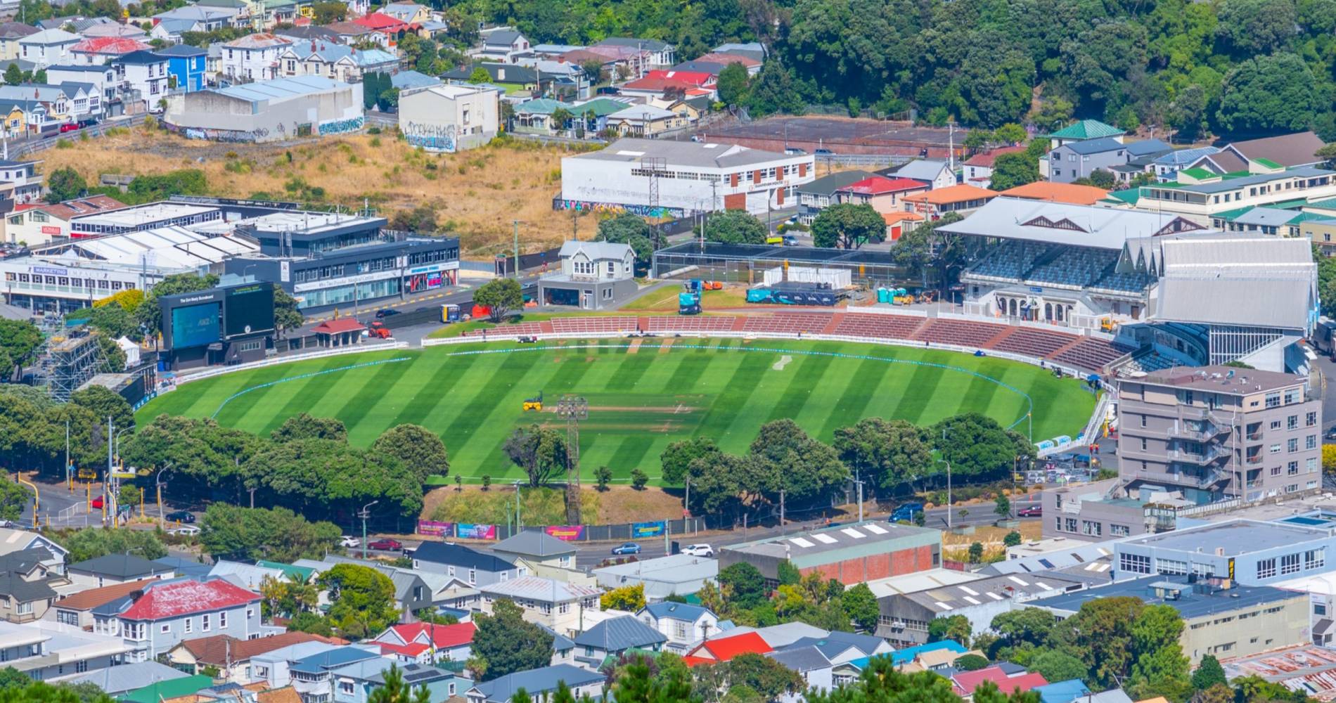 Aerial view of Basin Reserve