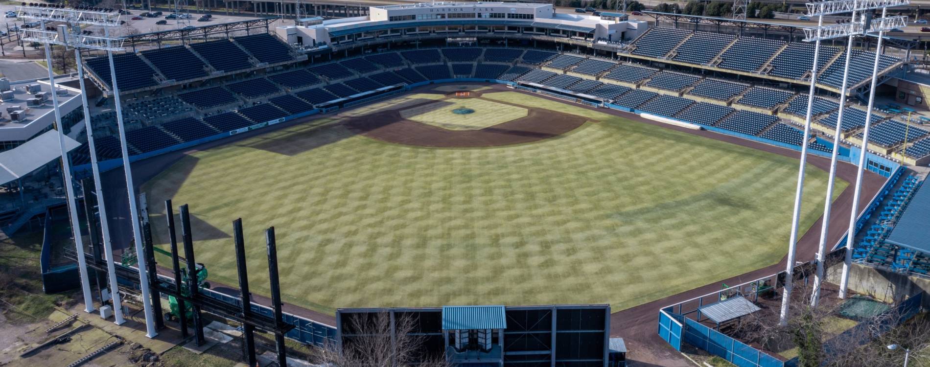 Aerial view of Harbor Park, Norfolk