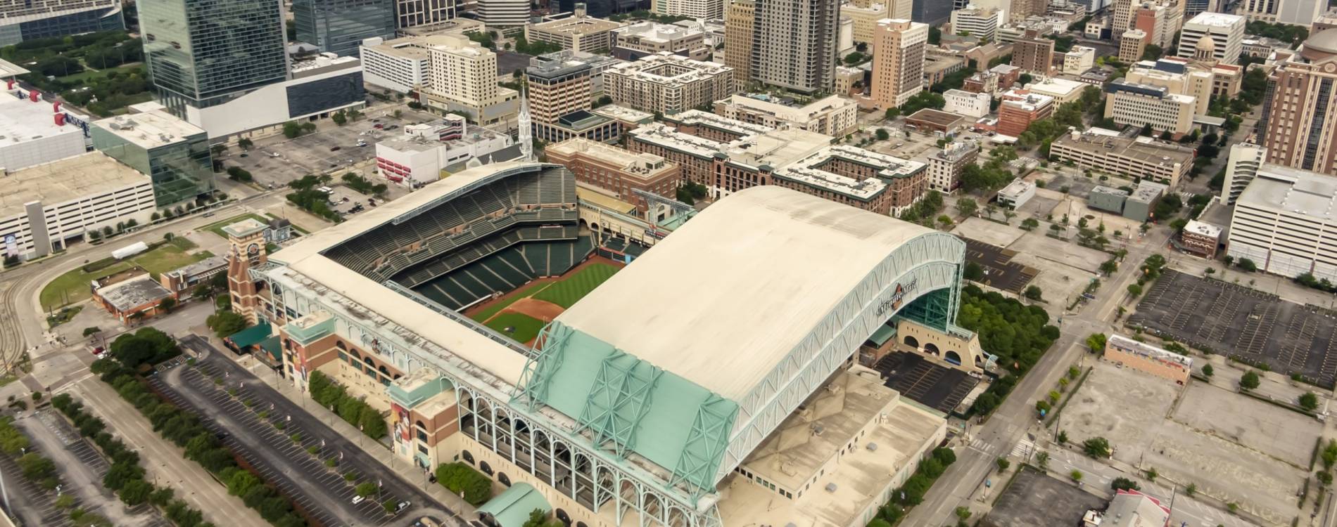 Aerial view of Minute Maid Park