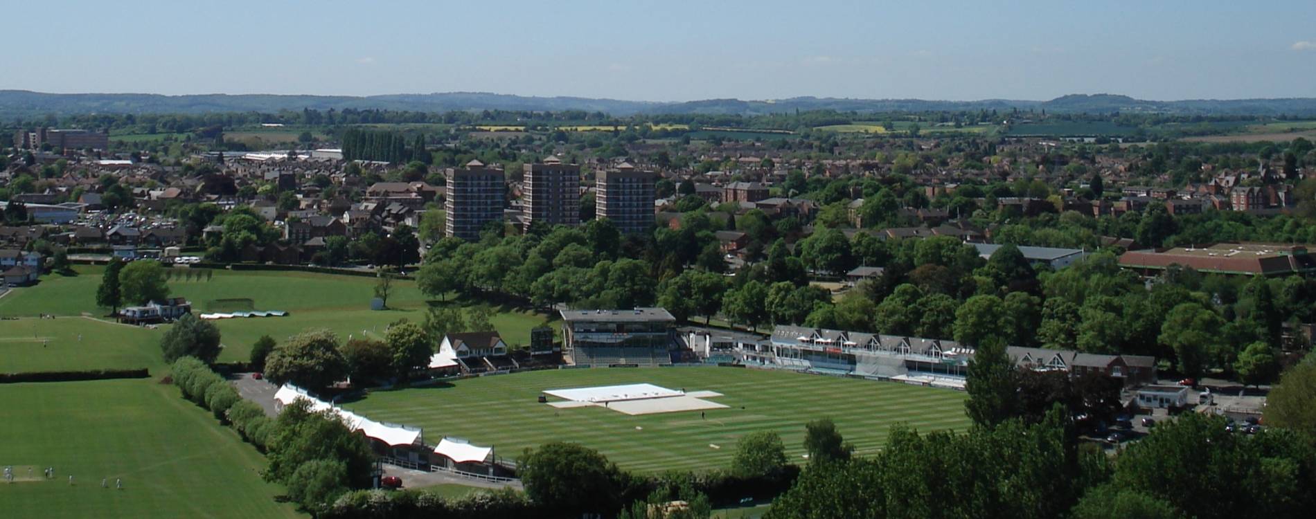 Aerial view of New Road cricket ground