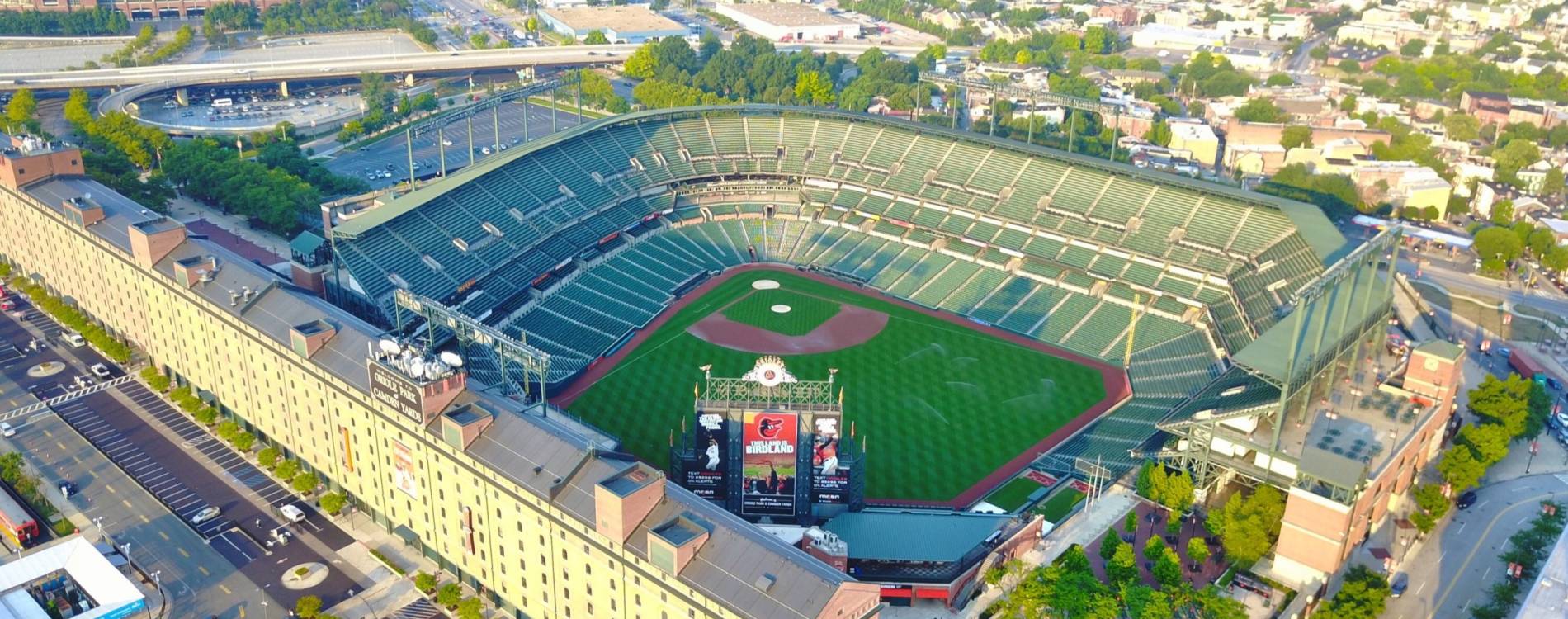 Aerial view of Oriole Park at Camden Yards