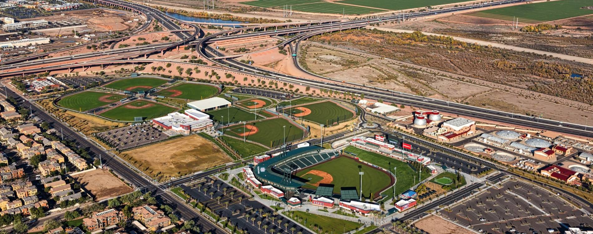 Aerial view of Sloan Park