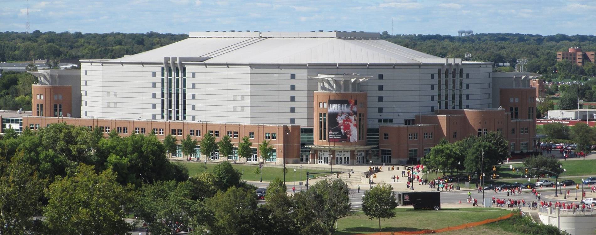Aerial view of the Schottenstein Center