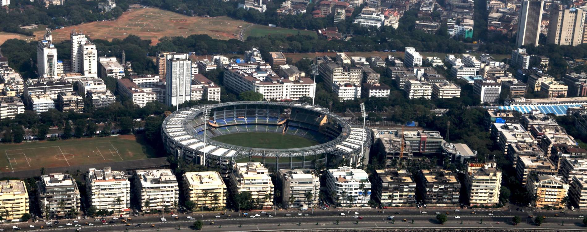 Aerial view of Wankhede Stadium in Mumbai, India