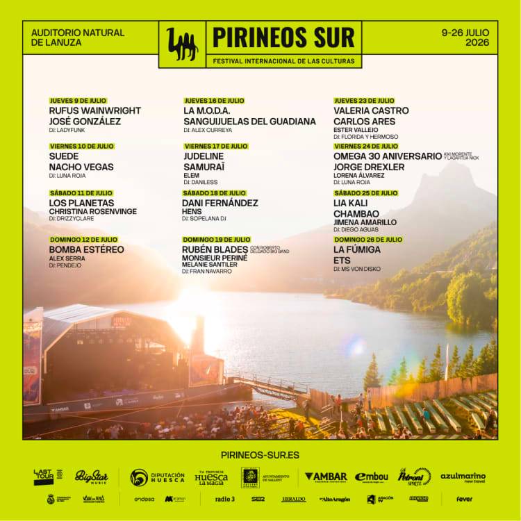 Aftershow Rubén Blades + Monsieur Periné + Melanie Santiller - DJ Pirineos Sur 2026 Noche 19 Julio