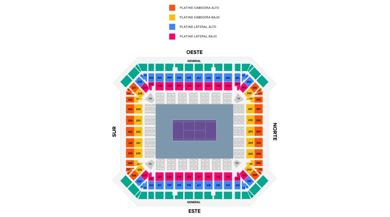 Akron Stadium seating map Guadalajara Open Akron 2024