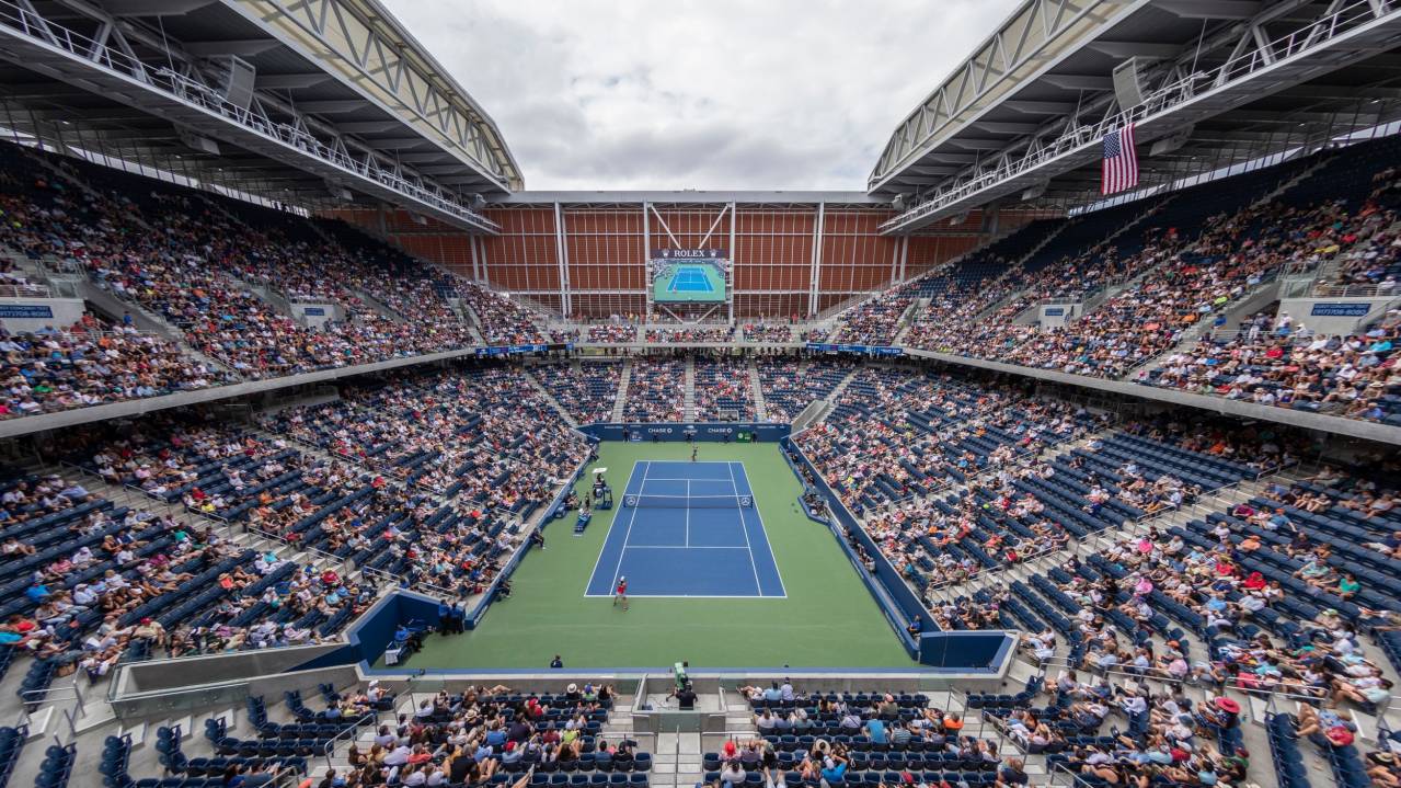 An example view from a Loge Reserved section on Louis Armstrong Stadium