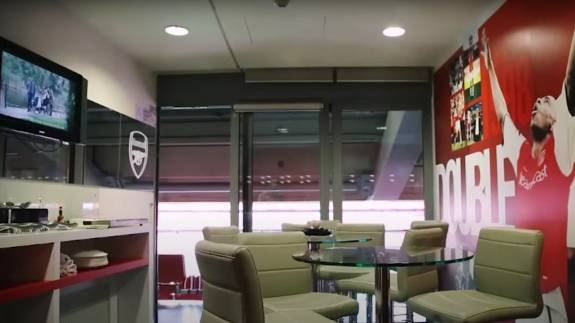 An executive box at Emirates Stadium