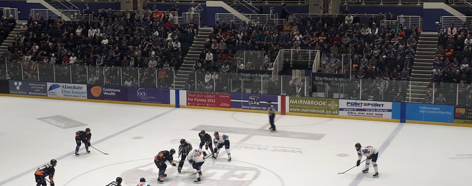 An ice hockey match between Glasgow Clan and the Belfast Giants