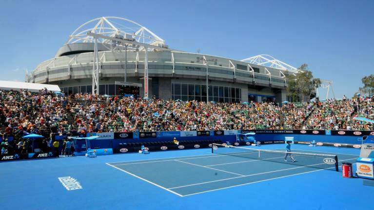 An outer show court at the Australian Open