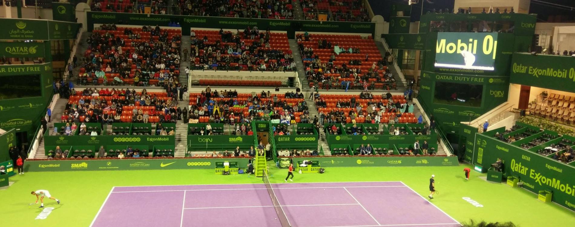 Andy Murray and Tomáš Berdych competing at the Qatar ExxonMobil Open