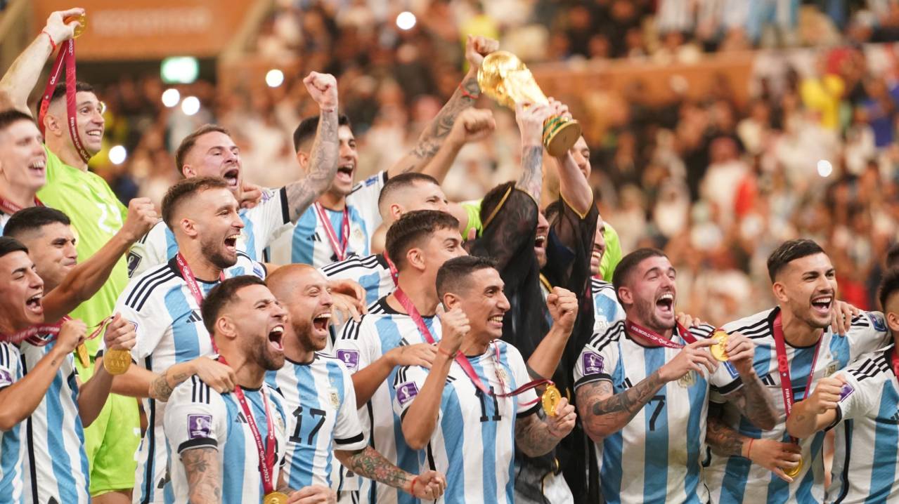 Argentina lifting the FIFA World Cup