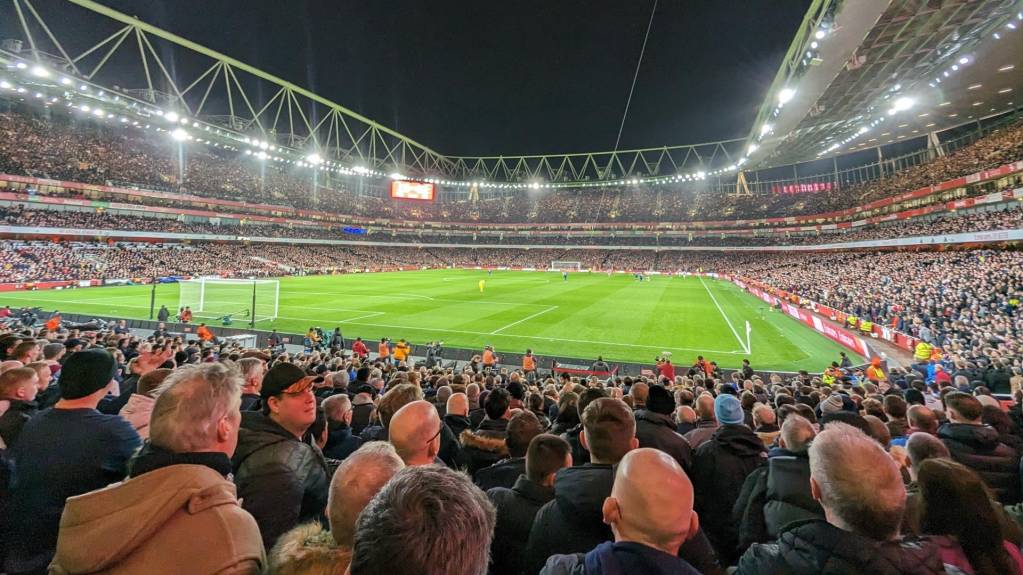 Arsenal playing West Ham at the Emirates Stadium
