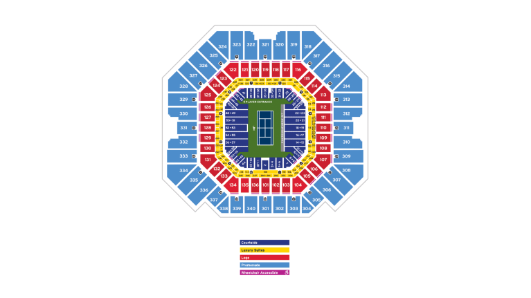 Arthur Ashe Stadium seating map