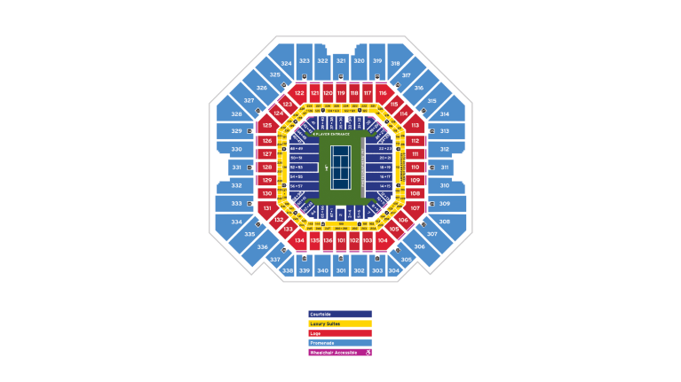Arthur Ashe Stadium seating map