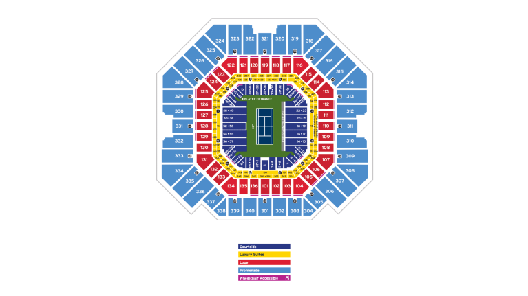 Arthur Ashe Stadium seating map