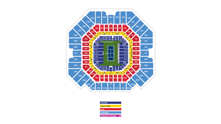 Arthur Ashe Stadium seating map