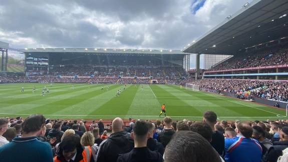 Aston Villa playing Newcastle United at Villa Park