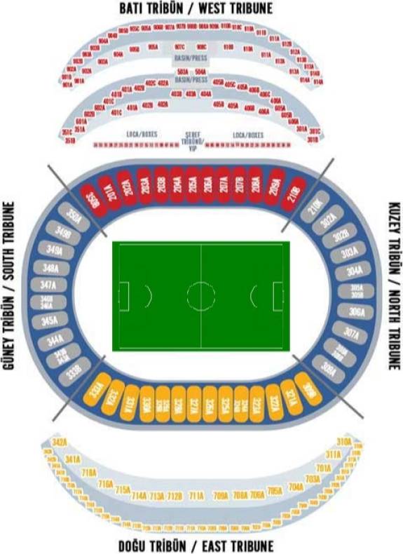 Atatürk Olympic Stadium Map