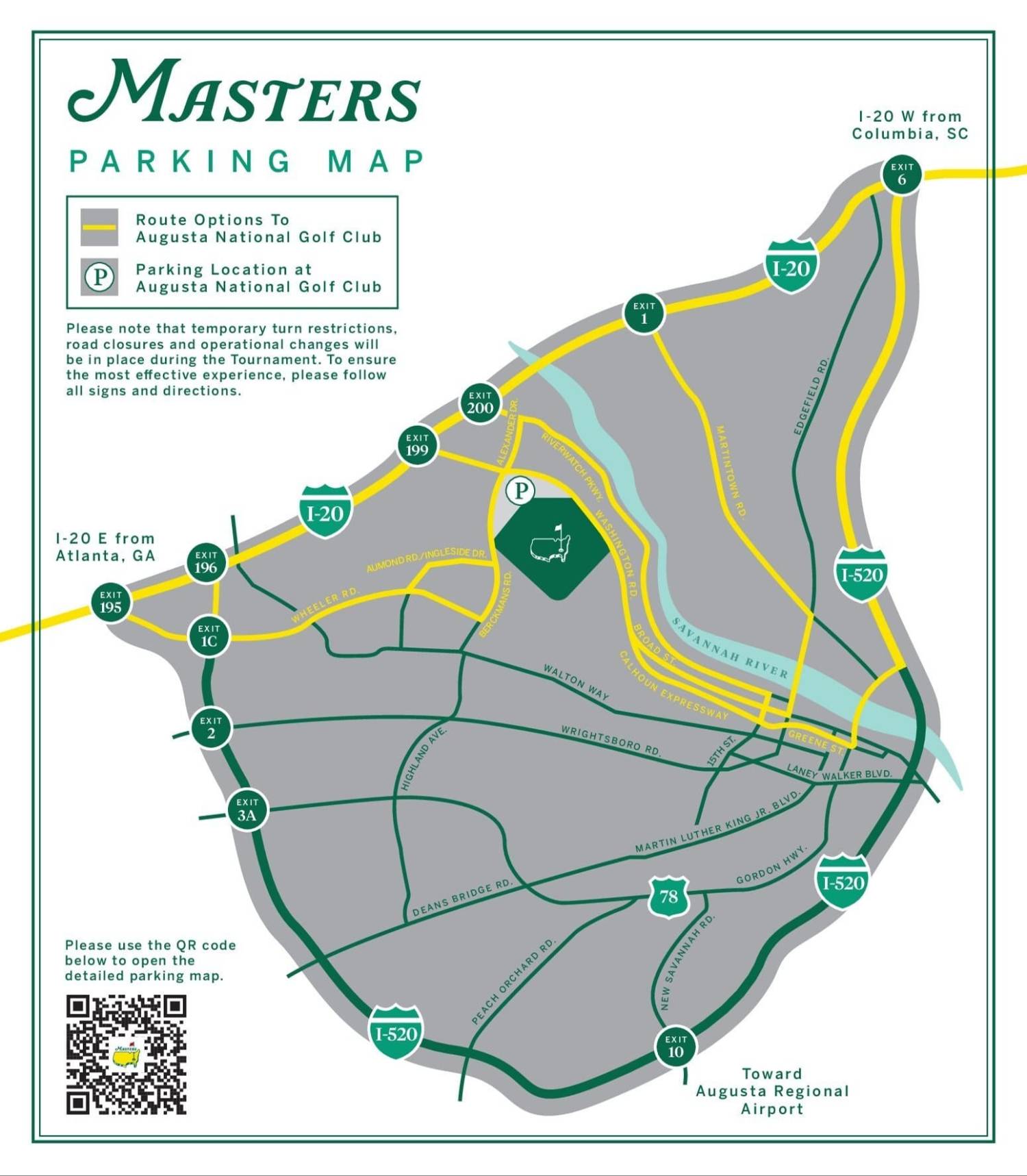 TRAVEL & PARKING Masters Golf 713 Apr 2025 Augusta National Golf