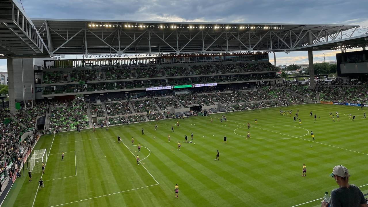 Austin FC warming up