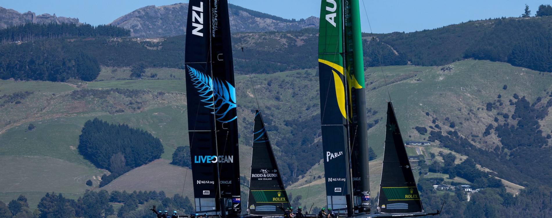 Australia and New Zealand racing at the Christchurch Sail Grand Prix