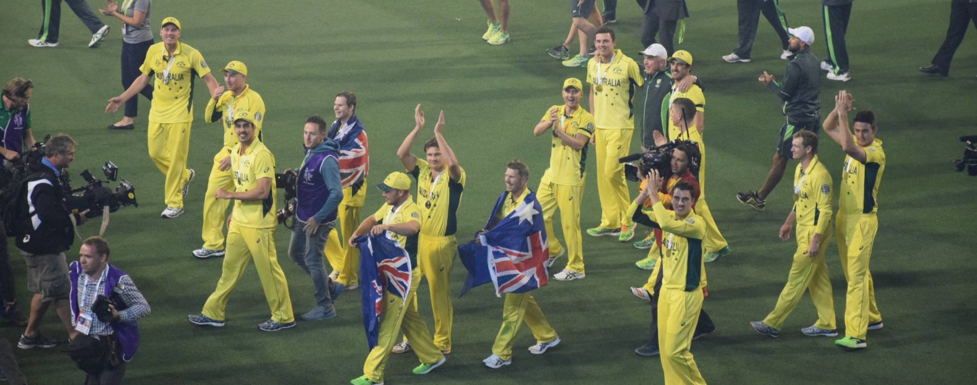 Australia celebrate winning the 2015 Cricket World Cup