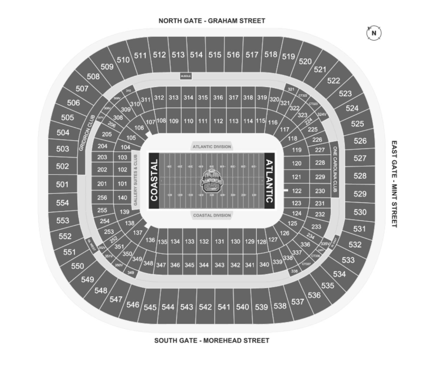 Bank of America Stadium Map