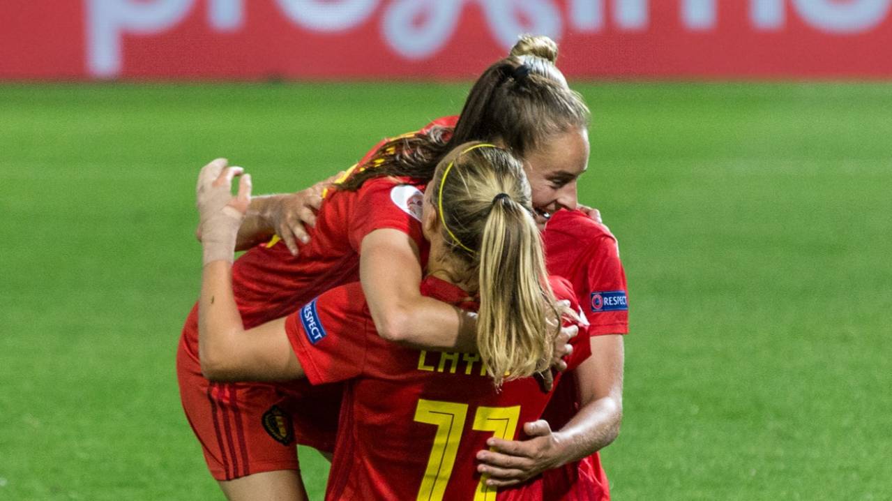 Belgium celebrate a goal