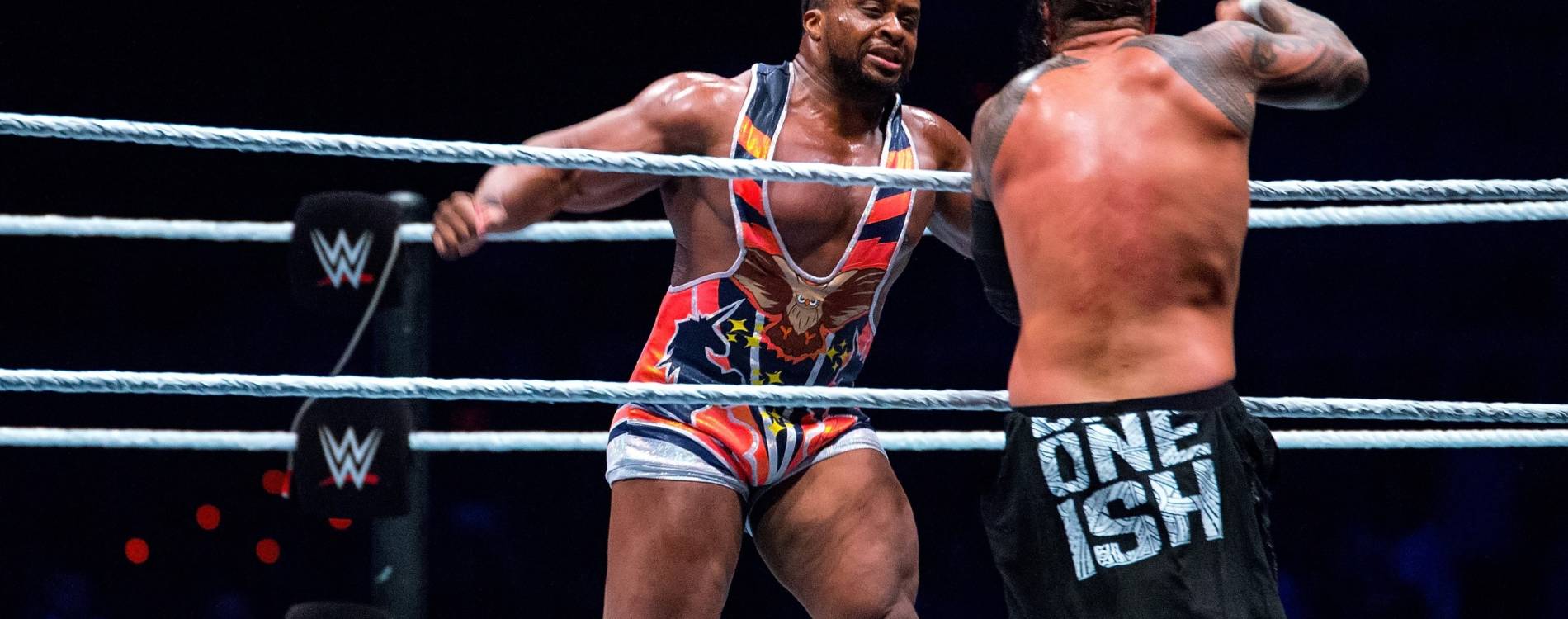 Big E battles his opponent