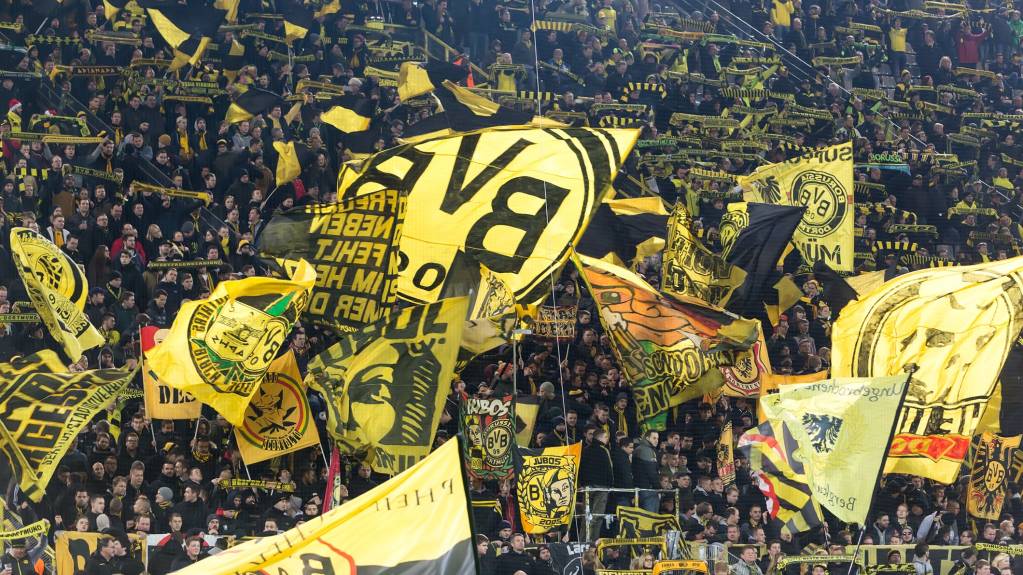 Borussia Dortmund fans form the Yellow Wall