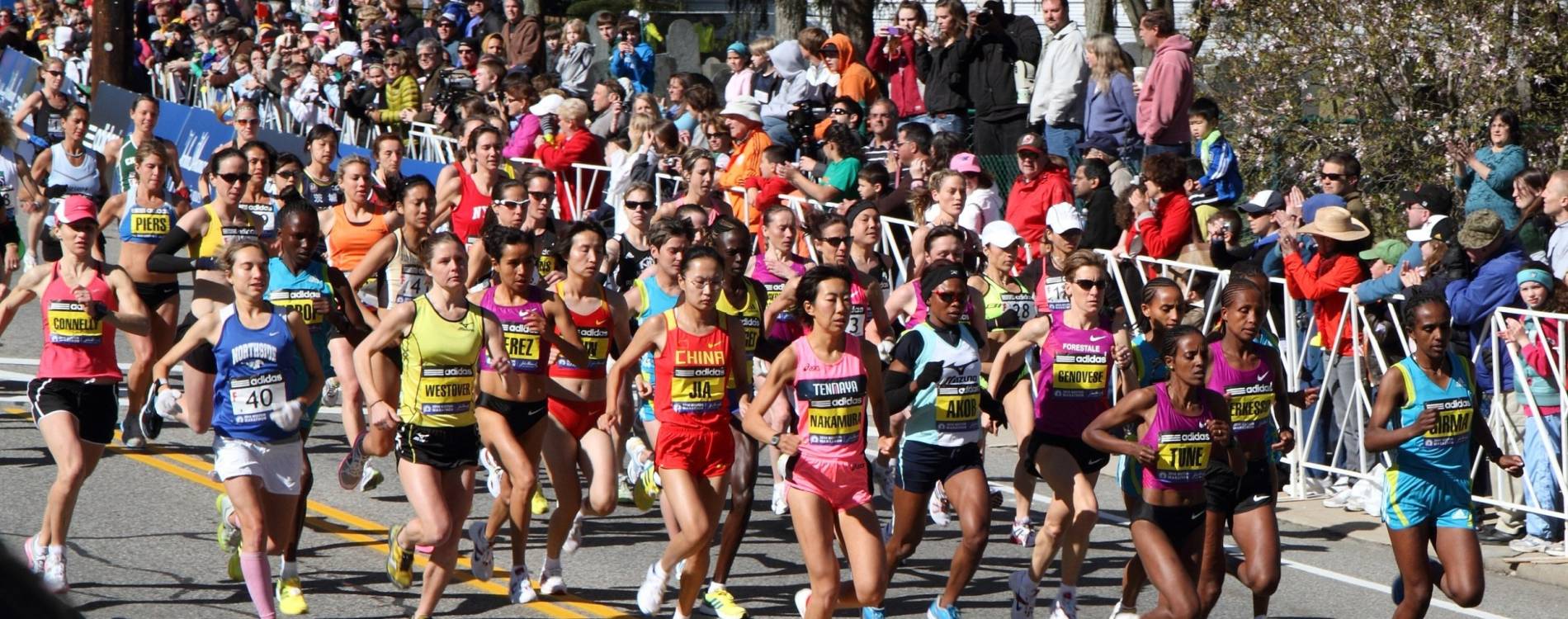 Boston Marathon Elite Women at start of race