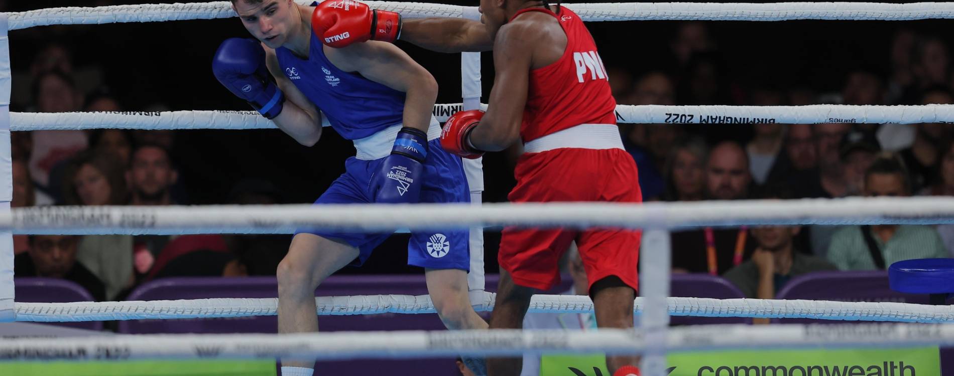 Boxing action at the Commonwealth Games