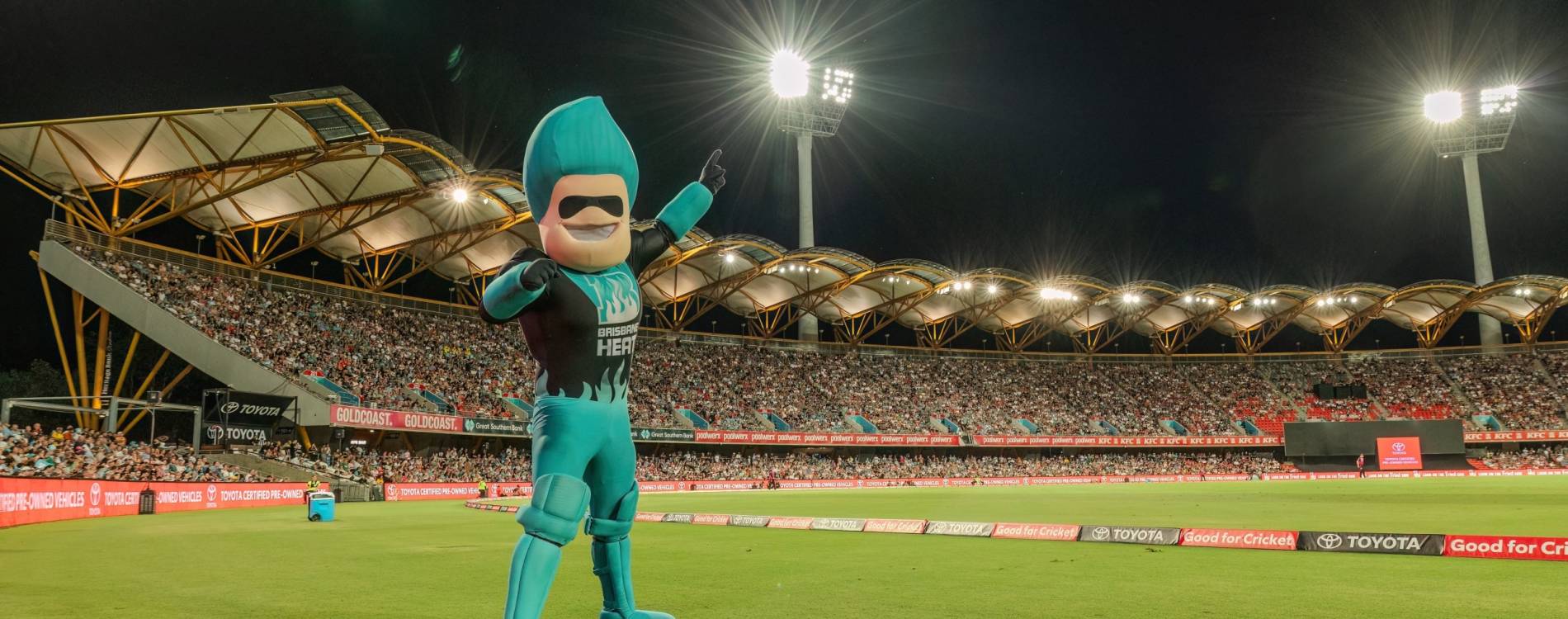 Brisbane Heat's mascot entertains the crowd