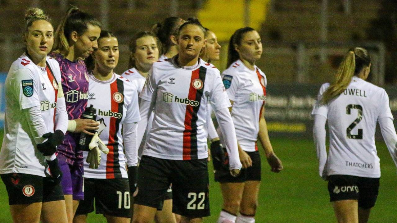 Bristol City line up before a game with Lewes FC