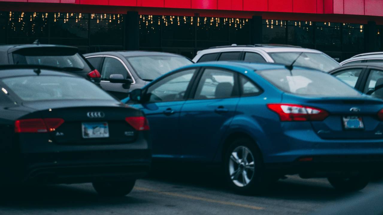 Cars in a parking lot